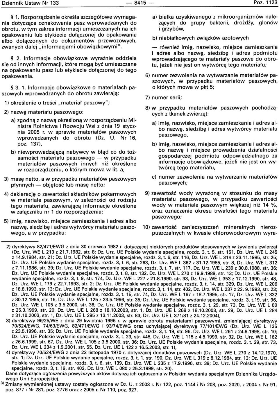 dolaczonvch do dokument6w przewozowych, zwanych dalej "informacjami obowiqzkowymi". 2.