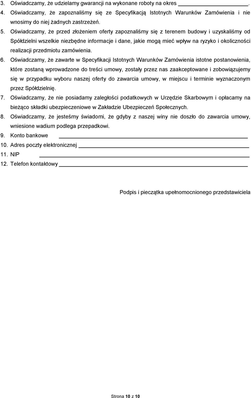 przedmiotu zamówienia. 6.