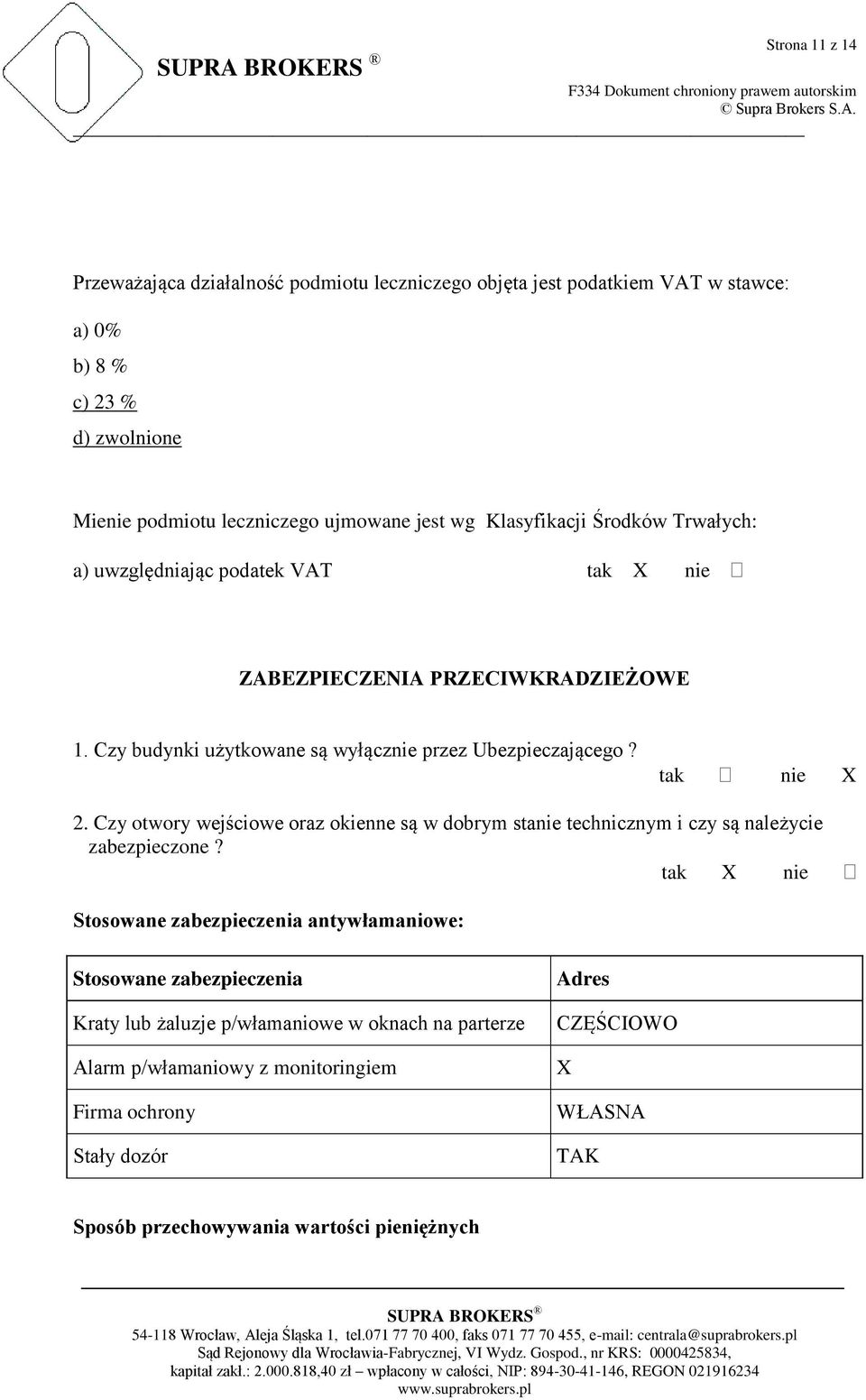 Czy otwory wejściowe oraz okienne są w dobrym stanie technicznym i czy są należycie zabezpieczone?