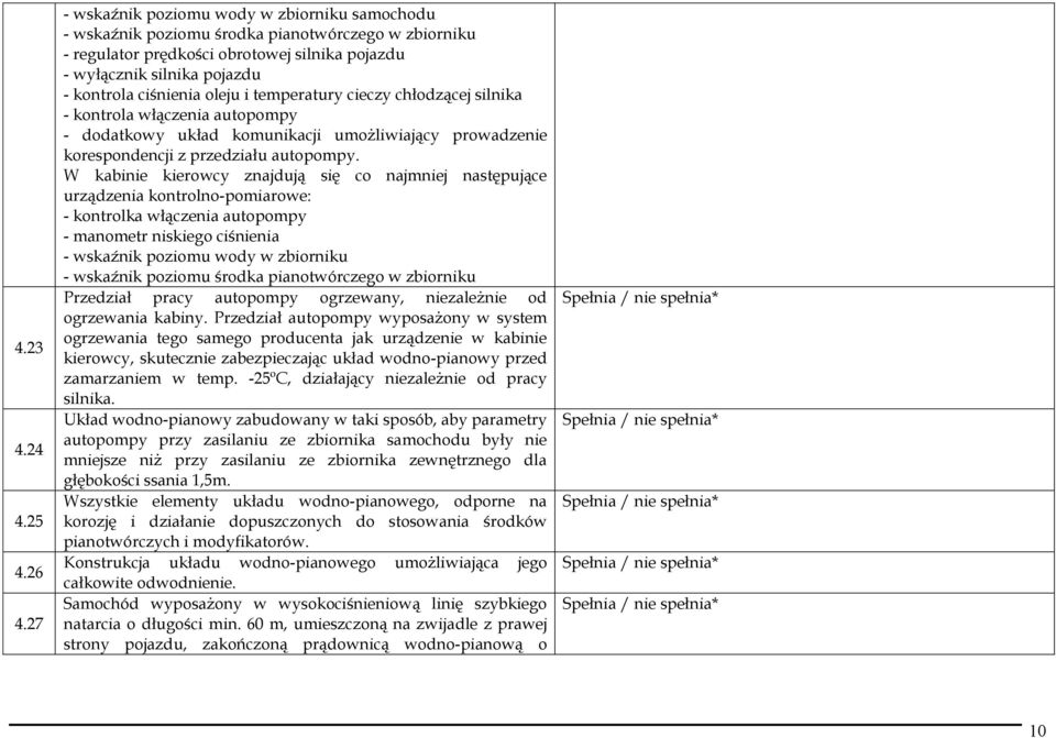 oleju i temperatury cieczy chłodzącej silnika - kontrola włączenia autopompy - dodatkowy układ komunikacji umożliwiający prowadzenie korespondencji z przedziału autopompy.