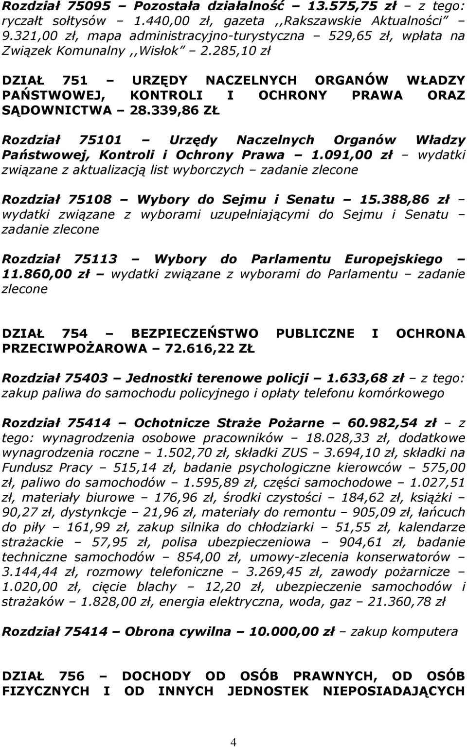 285,10 zł DZIAŁ 751 URZĘDY NACZELNYCH ORGANÓW WŁADZY PAŃSTWOWEJ, KONTROLI I OCHRONY PRAWA ORAZ SĄDOWNICTWA 28.