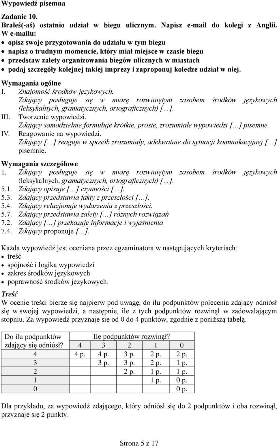 kolejnej takiej imprezy i zaproponuj koledze udział w niej. I. Znajomość środków językowych.