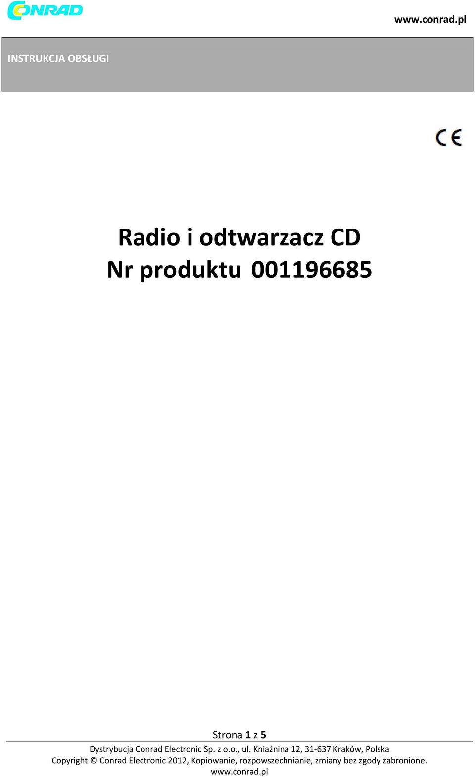 CD Nr produktu