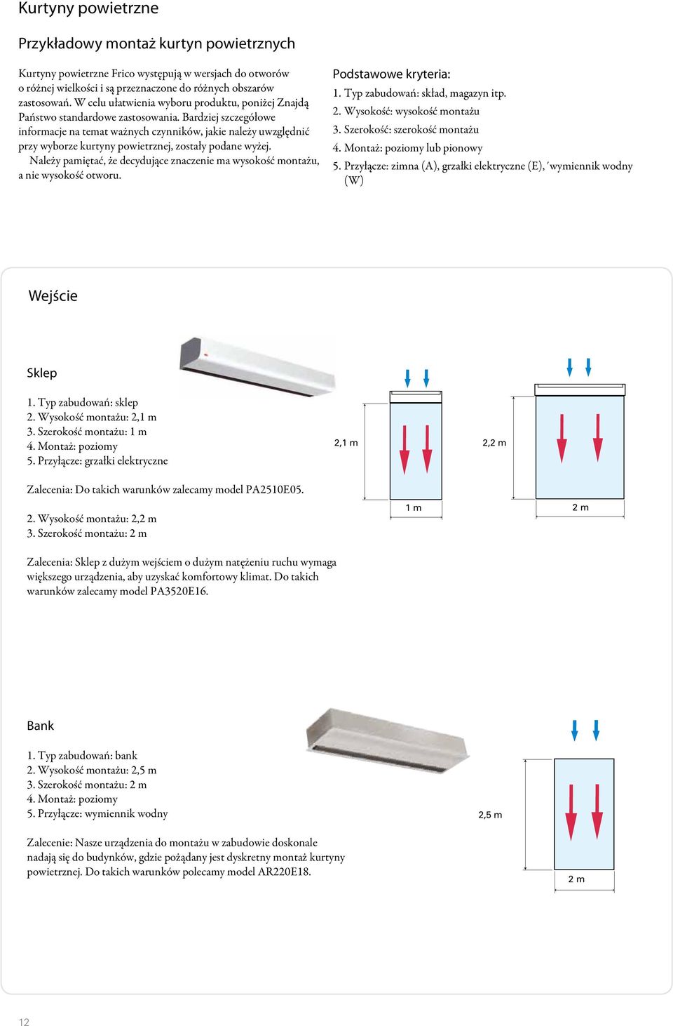 Bardziej szczegółowe informacje na temat ważnych czynników, jakie należy uwzględnić przy wyborze kurtyny powietrznej, zostały podane wyżej.