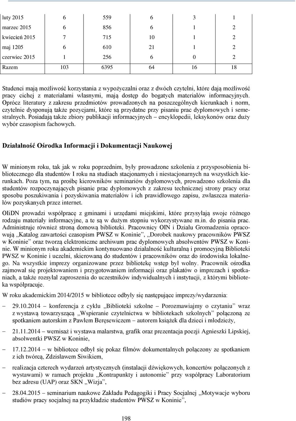 Oprócz literatury z zakresu przedmiotów prowadzonych na poszczególnych kierunkach i norm, czytelnie dysponują także pozycjami, które są przydatne przy pisaniu prac dyplomowych i semestralnych.