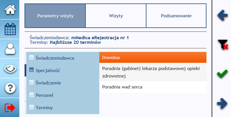 11 4. Rezerwacja wolnego terminu W celu zarezerwowania terminu należy nacisnąć przycisk Wolne terminy, znajdujący się w menu aplikacji.