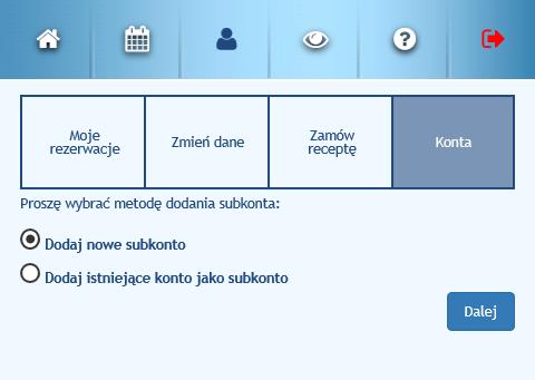 20 Rys. 24. Dodawanie leków do listy 5.4. Konta Portal erejestracja umożliwia zarządzanie więcej niż jednym kontem poprzez konto nadrzędne.