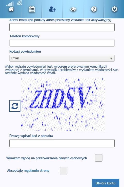 Opcja tworzenia subkont jest dostępna dla osoby posiadającej konto w erejestracji, może zostać jednak wyłączona na portalu.