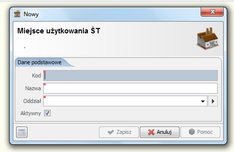 użytkowania. Możemy określić miejsce użytkowania określonego środka trwałego.