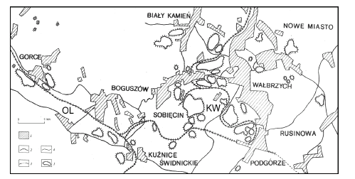 Coal mining waste dumps in LSCB Coal mining waste dumps in Wałbrzych region.