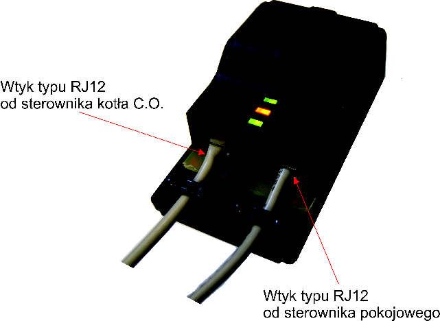 DEFRO SPK LUX - instrukcja obsługi VI. Montaż Regulator pokojowy DEFRO SPK LUX połączony jest ze sterownikiem głównym (zamontowanym na kotle C.O.) za pomocą czterożyłowego kabla komunikacyjnego, oraz zasilacza regulatora pokojowego.