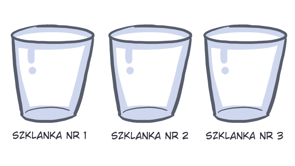 Karta pracy nr 1 Narysuj, jak wyglądały szklanki przed wrzuceniem kostek z zamrożonym sokiem z czerwonej