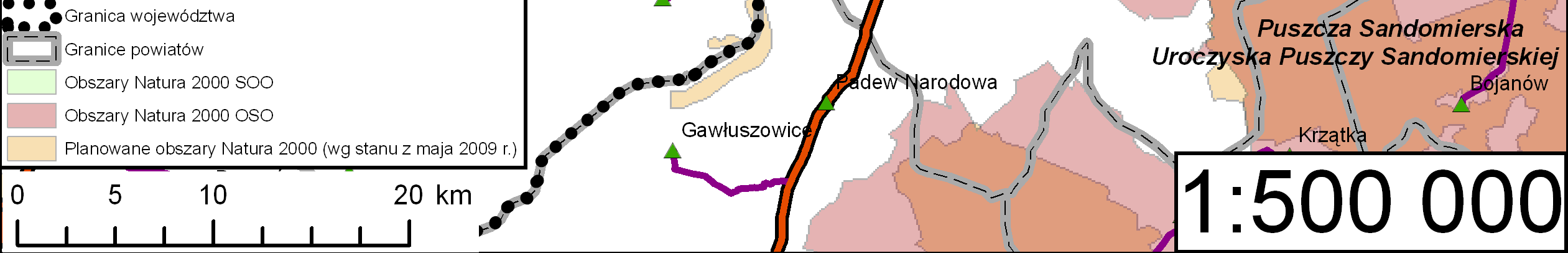 Strona 182 z 254 Rysunek 27 Przebieg sieci w powiecie kieleckim