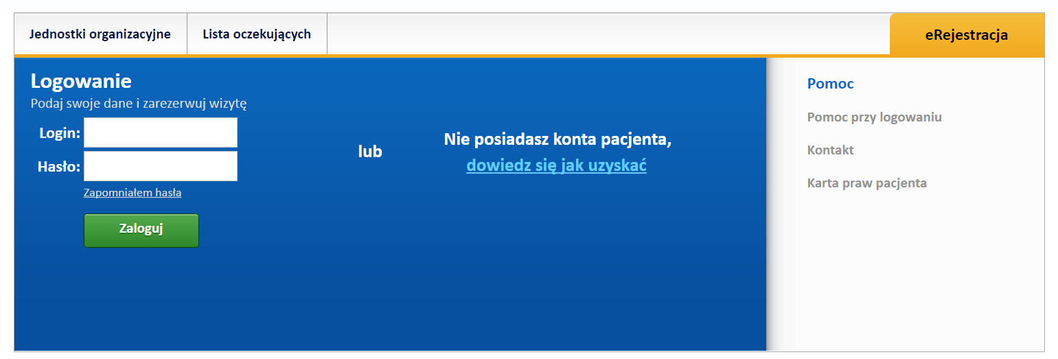 E-REJESTRACJA Obowiązek funkcjonowania E-REJESTRACJI jest jednym z