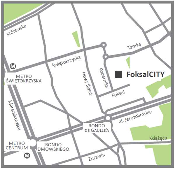 340 m 2 Rozpoczęcie: 3Q 2012 Zakończenie: 2Q 2014 Capex: 30 mln PLN W 2014 roku uzyskano pozwolenie na użytkowanie budynku Foksal City.