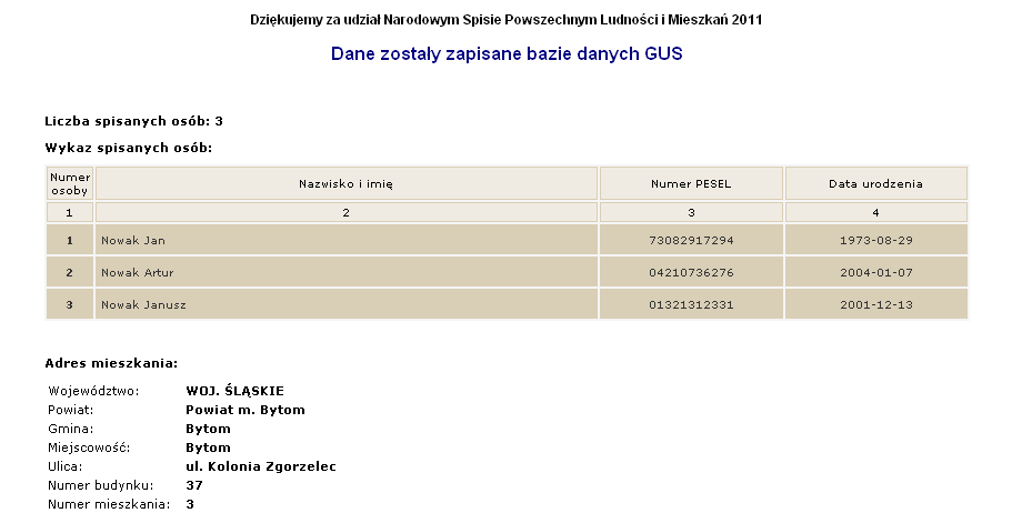 4.5 Spis osób małoletnich Spis osób małoletnich odbywa się na dodatkowych formularzach, które uŝytkownik moŝe dodawać po wypełnieniu swojego formularza osobowego.