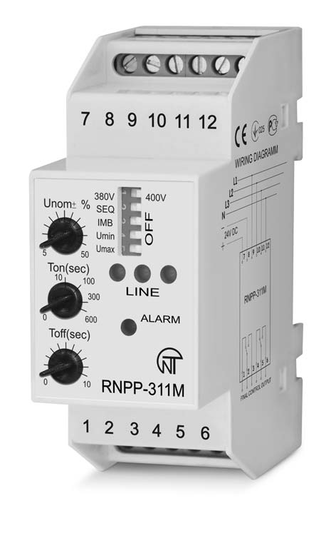 inteligentna elektronika przemysłowa PRZEKAŹNIK KONTROLI NAPIĘCIA, SYMETRII I KOLEJNOŚCI FAZ RNPP-311M INSTRUKCJA OBSŁUGI DOKUMENTACJA TECHNICZNA System zarządzania jakością procesu produkcji spełnia