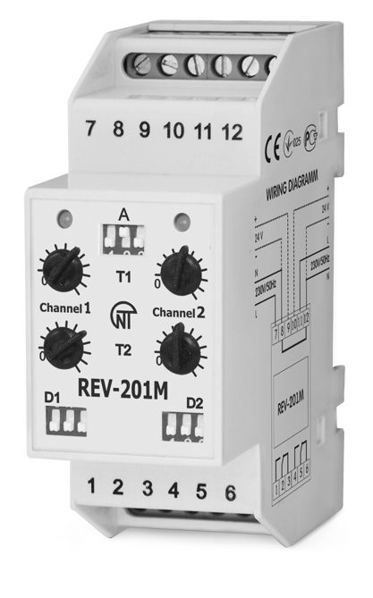 DWUKANAŁOWY ELEKTRONICZNY PRZEKAŹNIK CZASOWY INSTRUKCJA OBSŁUGI I DOKUMENTACJA TECHNICZNA System zarządzania jakością procesu produkcji spełnia wymagania ISO 9001:2008 Przed przystąpieniem