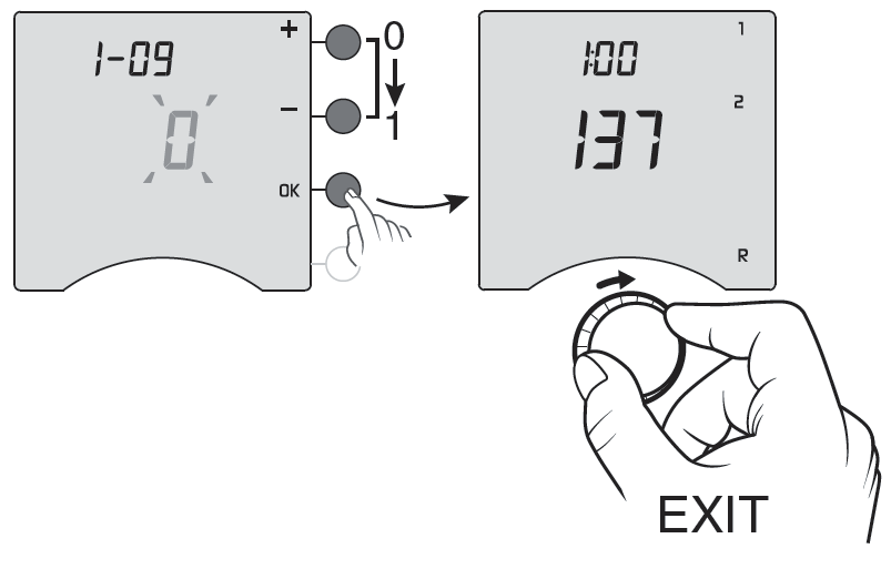 1-09 Funkcja przeciwzatarciowa pompy (nie aktywować w przypadku sterowania kotłem) 0 Funkcja nieaktywna 1 Funkcja aktywna pompa uruchamiana co