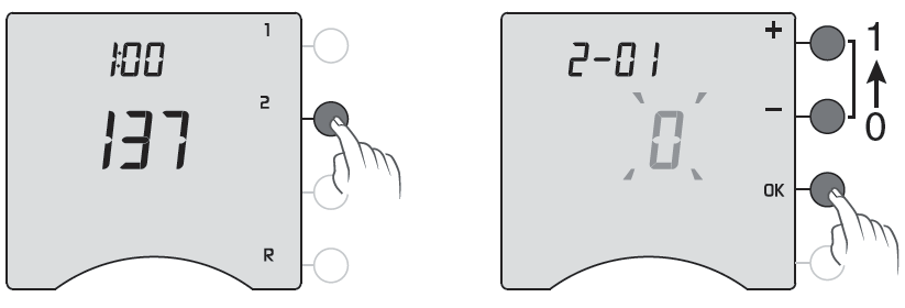 10. Ustawienia zaawansowane Menu 2 W celu wejścia w menu ustawień, należy ustawić pokrętło na znak, następnie nacisnąć i przytrzymać przez 5 sekund przycisk.
