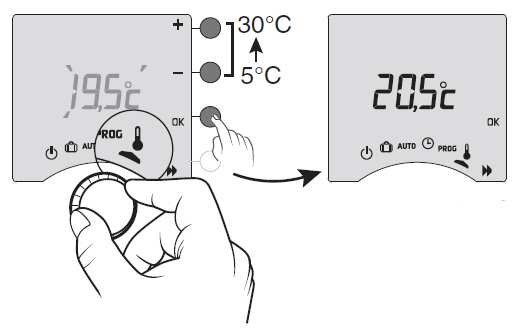 20. Tryb pracy ze stałą temperaturą Ten tryb pozwala na pracę termostatu ze stałą temperaturą zadaną.