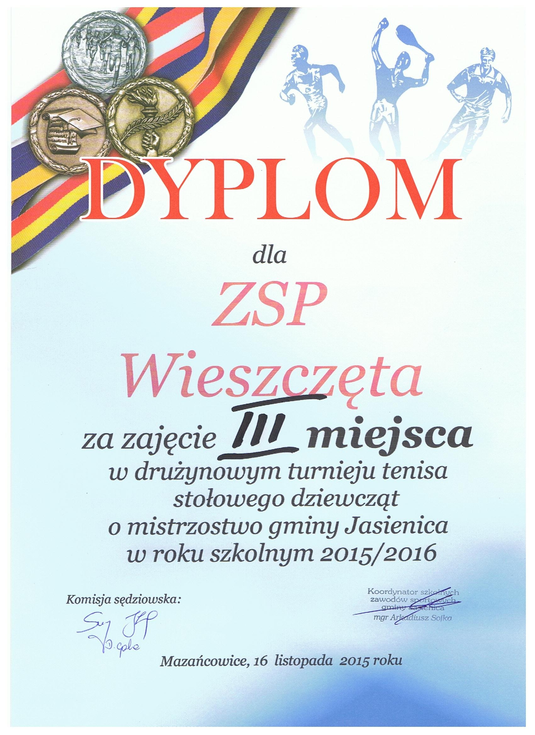 Dziennik Zachodni Wydanie specjalne 12/2015 Strona 6 www.dziennikzachodni.pl Osiągnięcia uczniów w I półroczu III miejsce dla zespołu dziewcząt w turnieju minikoszykówki o mistrzostwo gminy Jasienica.