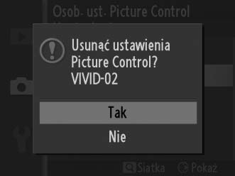 Ład. z karty/zap. na kar. Osobiste ustawienia Picture Control utworzone za pomocą aplikacji Picture Control Utility dostępnej w ViewNX 2 lub dodatkowego oprogramowania, np.