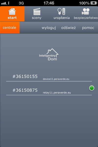 Kategoria START Kategoria Start zawiera opcje: Centrale - pozwala na wybór odpowiedniej centrali z listy - tylko wtedy, kiedy w sieci Z- Wave znajduje się więcej niż jeden
