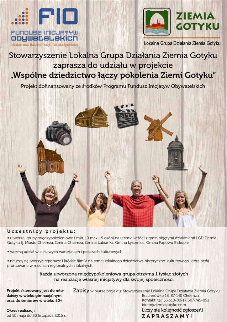 Stowarzyszenie Lokalna Grupa Działania Ziemia Gotyku zaprasza do udziału w projekcie Wspólne dziedzictwo