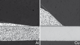 ys. 3. Rozpływność lutu S-Sn91Zn9 z topnikiem DM2013 na miedzi (a) i aluminium (b) ig. 3. Spreadability of S-Sn91Zn9 solder with DM2013 flux on copper (a) and aluminium (b) surface ys. 5.