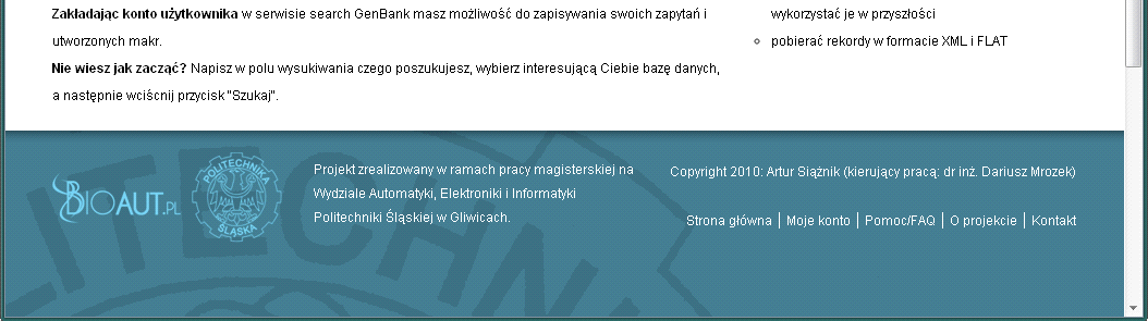 Eksploracja danych genetycznych bazy GenBank z wykorzystaniem usług sieciowych 43 Journals baza czasopism naukowych, Protein baza sekwencji aminokwasowych. Rys. 5.