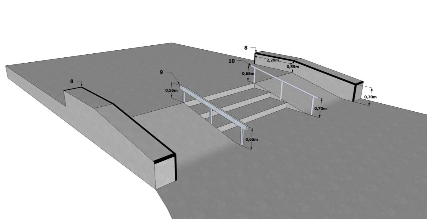 3.7 C box Przeszkoda służąca do zabawy i nauki nowych trików. Jest zazwyczaj elementem wolnostojącymi, który uzupełnia płytę skateparku lub stanowi urozmaicenie funboxów, banków czy platform 3.