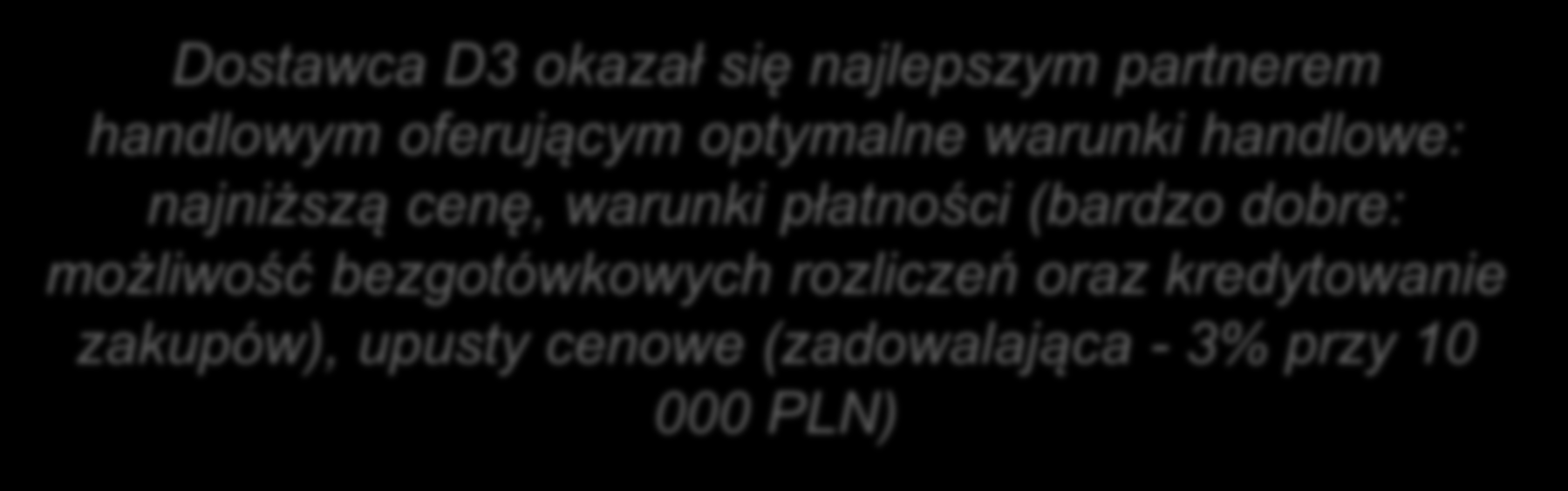 Klasyfikacja dostawców Zestawienie punktów z uwzględnieniem wag kryteriów Waga D1 D2 D3 D4 D5 S1 0,2222 0,444 0,222 2,222 1,556 1,111 S2 0,1389 1,389 1,111 0,556 1,111 0,556 Dostawca S3 0,0833 D3