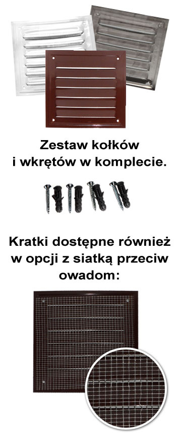 KRATKI WENTYLACYJNE SKOŚNE NA RAMCE 001 14x14 BIAŁE KWSR1414B 002 14x21 BIAŁE KWSR1421B 003 14x14 BRĄZ KWSR1414BR 004 14x21 BRĄZ KWSR 421BR 005 14x14 NIERDZEWNE KWSR1414N 006 14x21 NIERDZEWNE