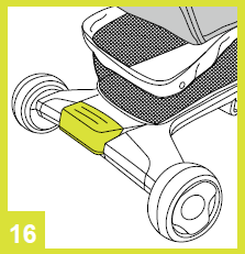 Strona 6 z 8 INSTRUKCJA Regulacja budki wózka 1. Wciśnij dźwignie po obu stronach wózka aż do zablokowania. /Rys. 12/ 2. W zależności od potrzeb wyciągnij lub schowaj daszek budki. /Rys. 13/ 3.
