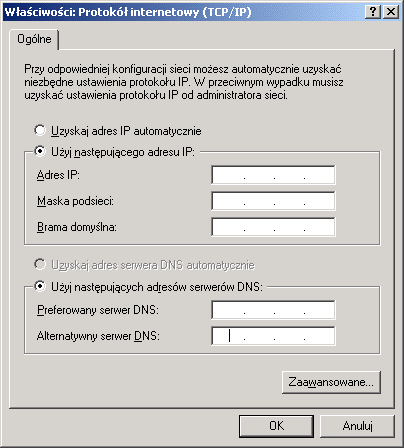 Wybierz opcję Local Area Network Connection (Połączenie LAN), a następnie kliknij opcję Change settings of this connection (Zmień ustawienia tego połączenia).