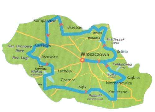 Wśród lasów z bogatą fauną i florą, obok stawów, rzek, rezerwatów, zabytków i miejsc pamięci historycznej, biegnie szlak rowerowy Lasami dookoła Włoszczowy, oznakowana trasa ma długość 81 km i