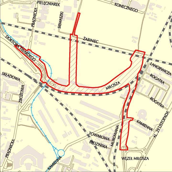 12. Budowa ul. Miłosza Budowa ulicy głównej G 2x2 (dwie jezdnie po dwa pasy ruchu) stanowiącej przedłuŝenie ul. Wita Stwosza do ul. Twardego o długości ok.