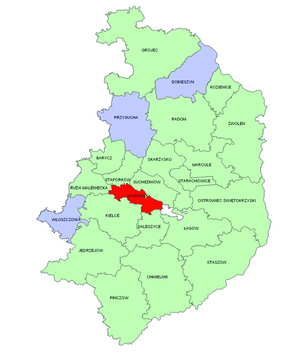 Zagrożenie lasów Polski na podstawie modelu 36