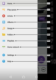 Menu ekranu głównego aplikacji Muzyka Menu ekranu głównego aplikacji Muzyka zawiera przegląd wszystkich utworów na urządzeniu. Z tego miejsca można zarządzać albumami i listami odtwarzania.