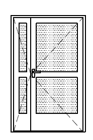 4. Korytarz wejście główne portierni. Drzwi dostosować do wymiarów otworu 155x205 EI 30 Drzwi montowane w wejściu koło portierni do korytarza. Po uzgodnieniu z projektantem i rzeczoznawca ds. p.poż.