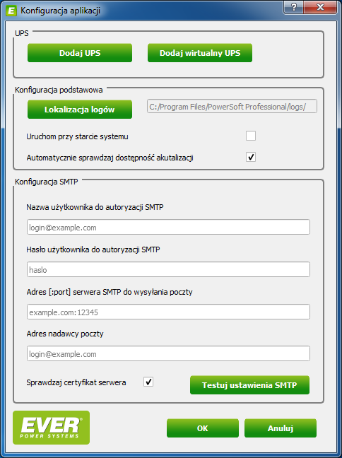 2. Uruchom przy starcie systemu. Istnieje możliwość wybrania opcji uruchomienia panelu kontrolnego oprogramowania przy starcie systemu Windows.