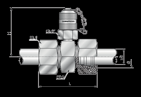 Technika pomiarowa Diagnostic systems Elementy złączne do pomiarów ciśnienia Złącze pomiarowe trójnikowe Straight test coupling for metal pipe fitting M6x2 Kod / Code Seria / Series D G H L Ch Ch2 PN
