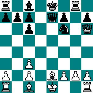 Jakkolwiek, również po 10 b5 11.He2! b4 12.Se4 Ha5 13.Gd2 czarnym nadal ciężko się grało. 11.g3 Hh3 12.Se4 Hg2 13.Sf2 Hd5 14.c4 Hc5 15.