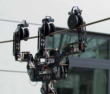 Biuletyn AGH nr 101 Badania i nauka Robot do badania linii energetycznych Grzegorz Mięsowicz i Michał Łabęcki z Wydziału Inżynierii Mechanicznej i Robotyki Akademii Górniczo-Hutniczej skonstruowali