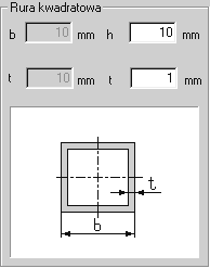 Okno Blachownica Jest to okno umożliwiające podanie wymiarów przekroju poprzecznego blachownicy.