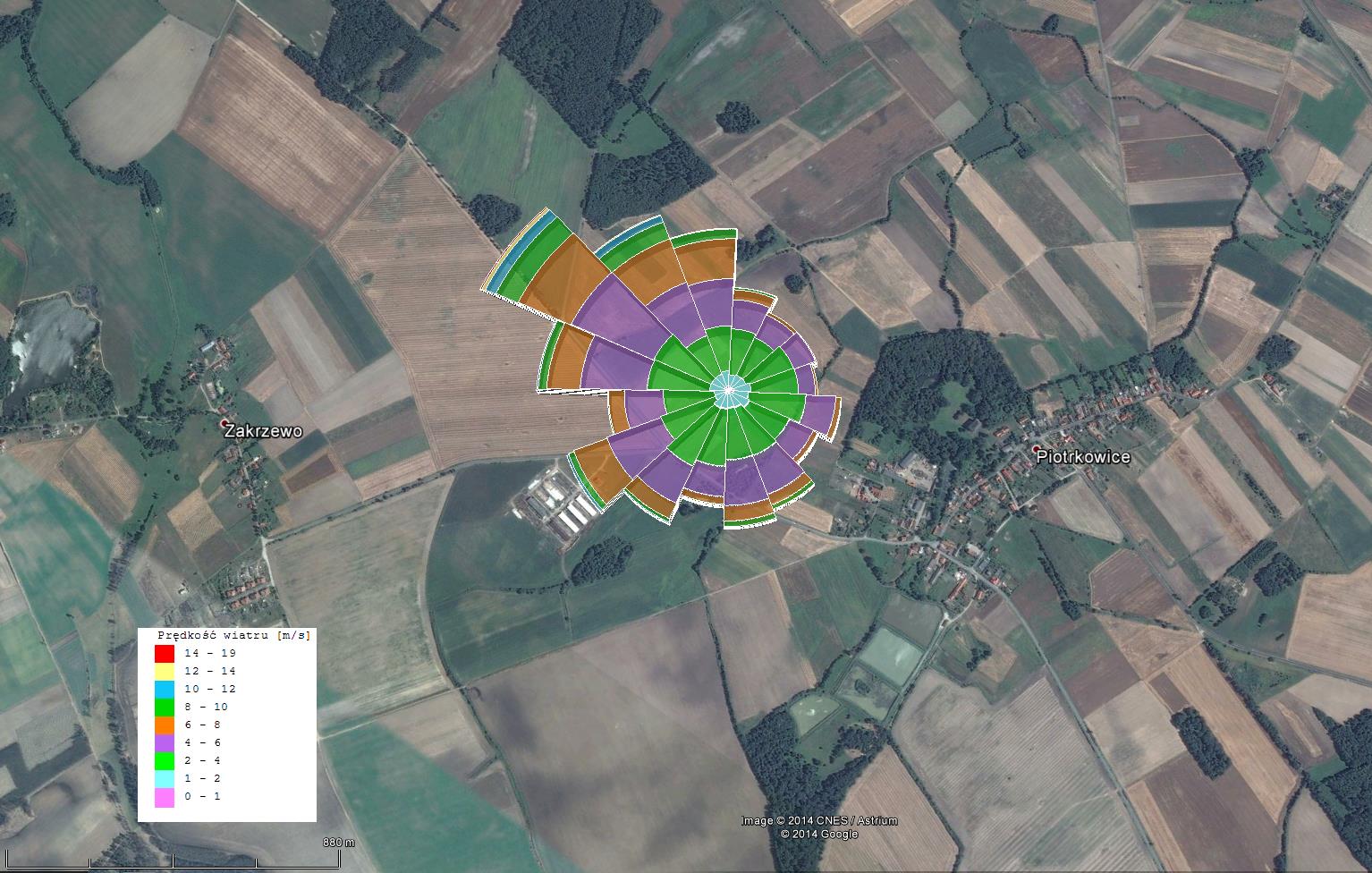 Tab.. Częstość [] poszczególnych przedziałów prędkości wiatru w rozbiciu na dominujące kierunki OCENA POTENCJAŁU ENERGETYCZNEGO WIATRU Zakres prędkości wiatru [m/s] N częstość [] NNE -,, -,, -,, -,,