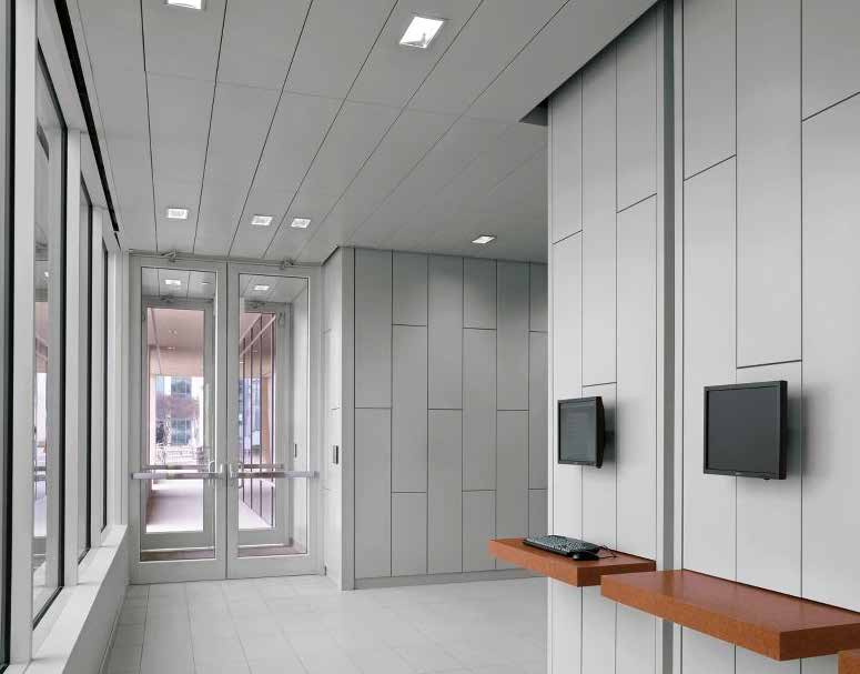 :::: 3 OKŁADZINY ŚCIENNE, SYSTEM W-H 1000 ZASTOSOWANIE Elementy wykończenia wnętrza o charakterze akustycznym i architektonicznym dla różnych segmentów takich, jak: biura, szkoły, obiekty