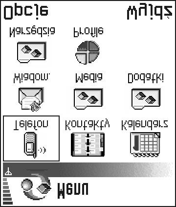 Menu Naci nij (klawisz Menu), aby otworzyæ menu g³ówne. Z poziomu menu masz dostêp do wszystkich aplikacji w urz±dzeniu.