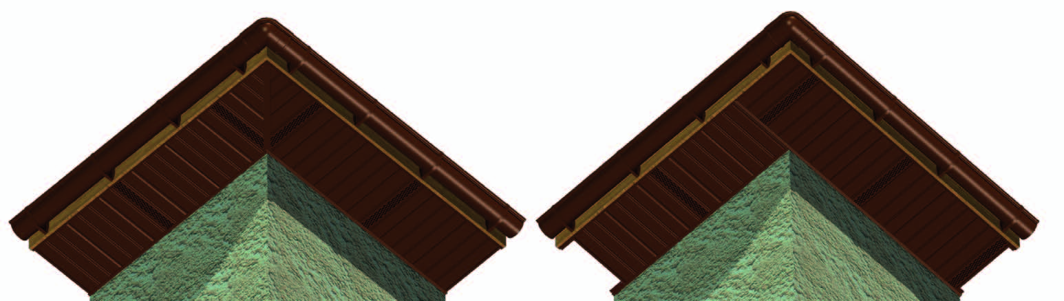 ysunięcie okapu dachu powyżej 40 cm 3 4 1 2 6 7 powyżej 40 cm 5 Montaż podsufitki w kierunku prostopadłym do elewacji: 1. pokrycie dachowe 2. krokiew 3.
